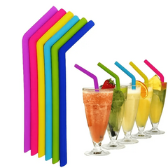 6pcs Reusable Silicone Straws for Family Gatherings and Parties