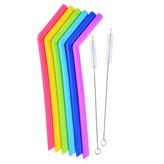 6pcs Reusable Silicone Straws for Family Gatherings and Parties
