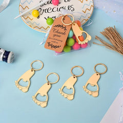 16pcs Little Foot Bottle Opener Keychain Baby Shower Favor