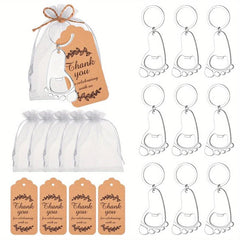 16pcs Little Foot Bottle Opener Keychain Baby Shower Favor