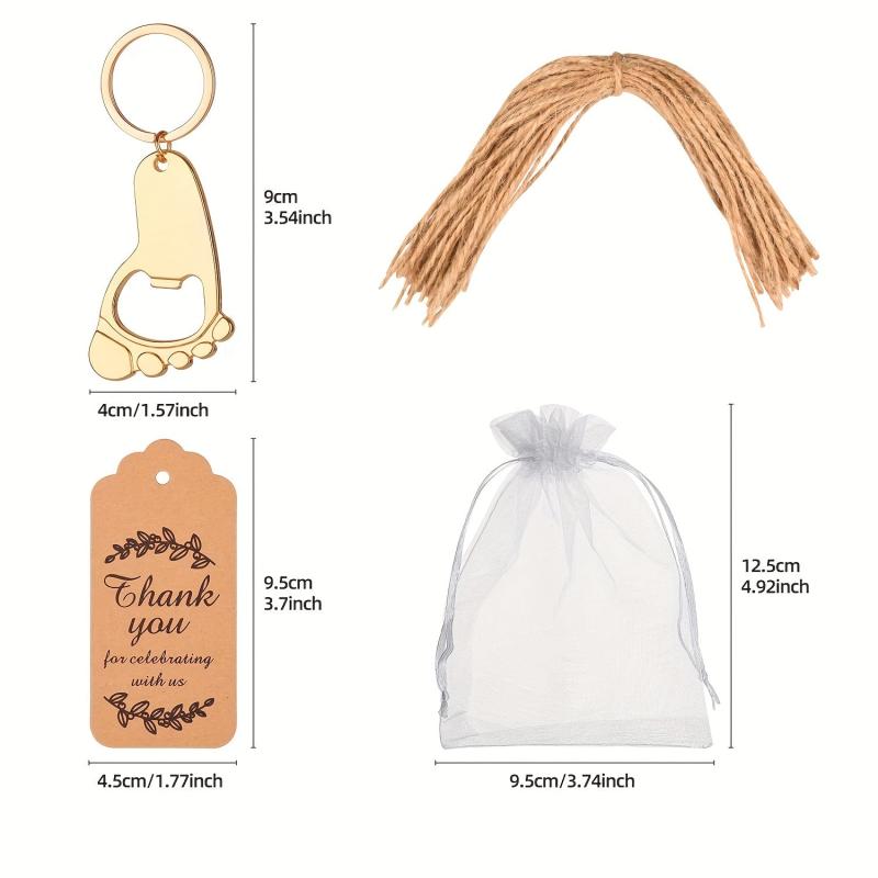 16pcs Little Foot Bottle Opener Keychain Baby Shower Favor