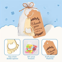 16pcs Little Foot Bottle Opener Keychain Baby Shower Favor