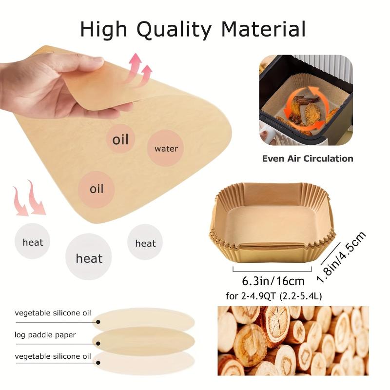 120pcs Air Fryer Baking Liners Non-stick Parchment Paper Square Waterproof