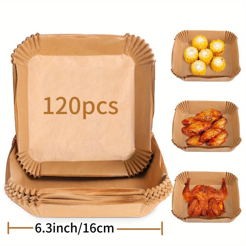 120pcs Air Fryer Baking Liners Non-stick Parchment Paper Square Waterproof