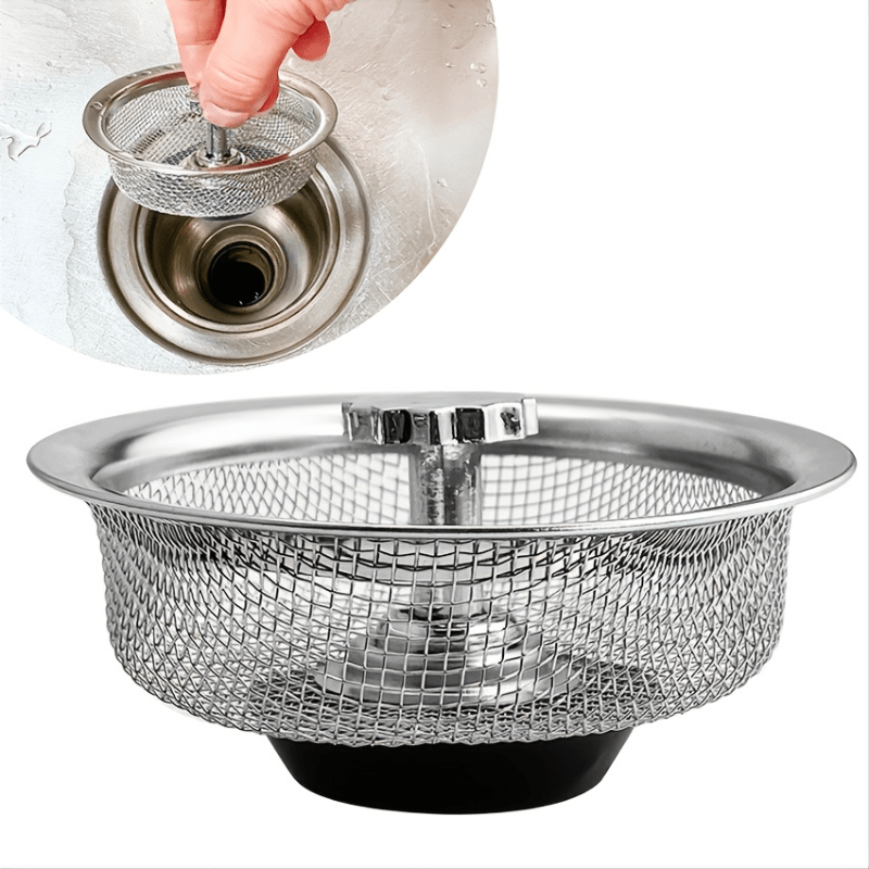 1pc Sink Basket Strainer Stainless Steel Drain Strainer Kitchen Sink Strainer