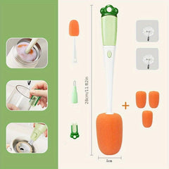 3in1 Bottle Cleaner Brush with Hooks & Replacement Head Cups