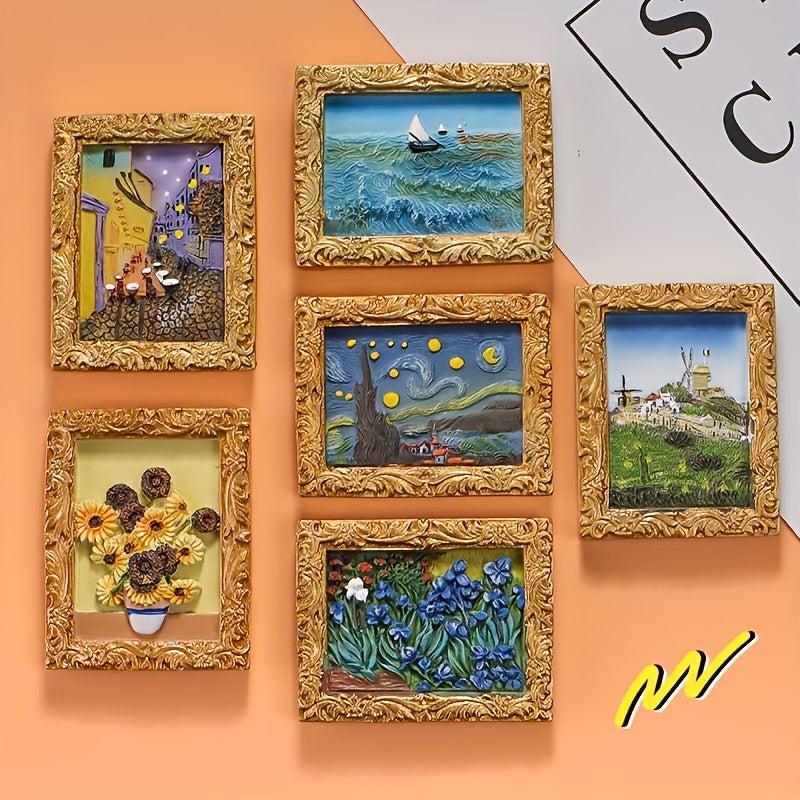 Landscape Painting Fridge Magnets Famous Art Decorative Whiteboard Sticker