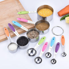 10pcs Measuring Cups And Spoons Stainless Steel Set Baking