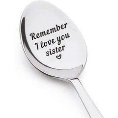 1pc Stainless Steel I Love You Sister Spoon Funny Stamped