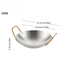 Household Stainless Steel Wok Non stick Frying Pan for Stir fry