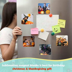 6pcs Sublimation Magnet Blanks 7.62x7.62cm, DIY Fridge Magnets
