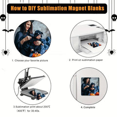 6pcs Sublimation Magnet Blanks 7.62x7.62cm, DIY Fridge Magnets