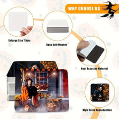 6pcs Sublimation Magnet Blanks 7.62x7.62cm, DIY Fridge Magnets