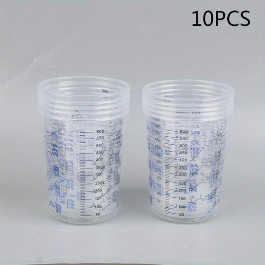 10pcs 50pcs Paint Mixing Calibrated Cup 600ml Mixing Pots