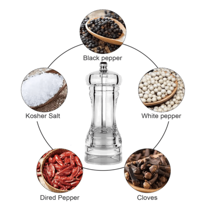 Acrylic Pepper Grinder & Sea Salt Mill Kitchen Gadget Tool