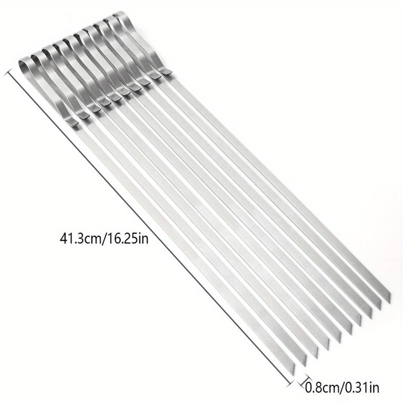 10pcs Anti Scalding BBQ Sticks with Clamp for Grilling