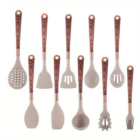 10pcs Non Stick Silicone Utensil Set for Effortless Cooking