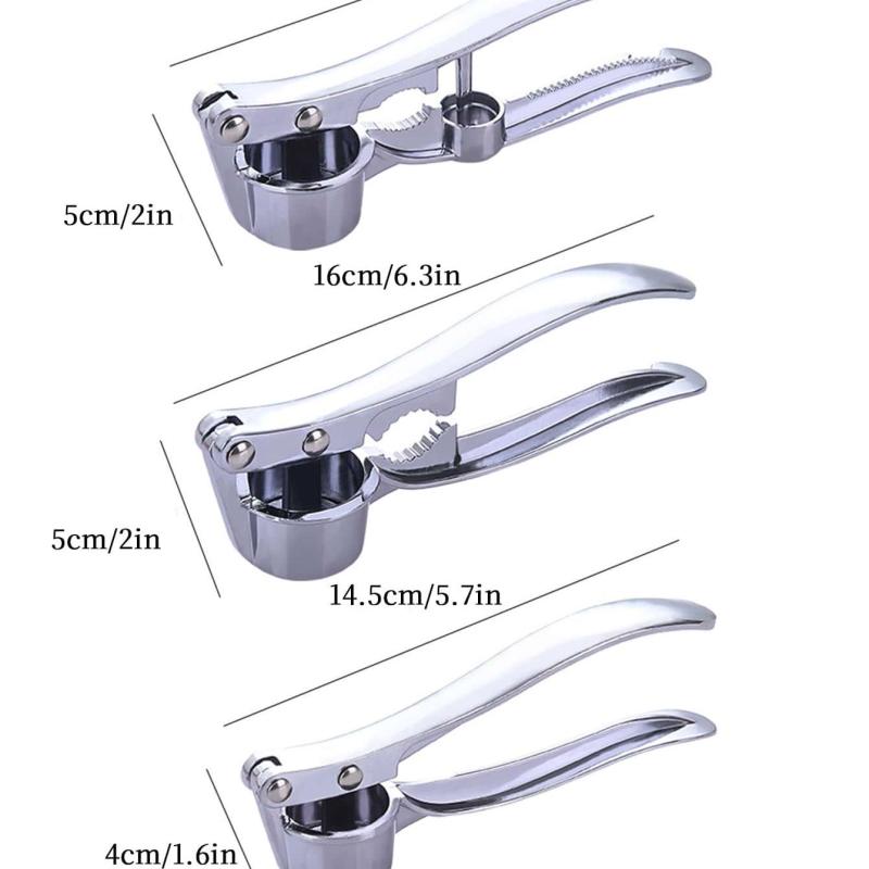 Stainless Steel Garlic Press Mincer Crusher Kitchen Cooking Tools