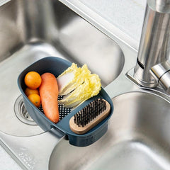 Kitchen Sink Drain Rack with Sponge Holder Efficient Basket
