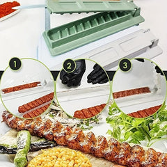 Manual Kebab Skewer Apparatus for BBQ Meat & More Durable