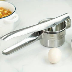 Stainless Steel Potato Ricer with 3-Blade Kitchen Vegetable Masher