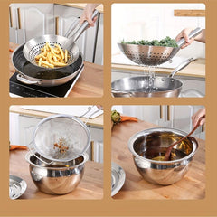 Large Stainless Steel Colander Spoon - Kitchen Frying Filter Spoon