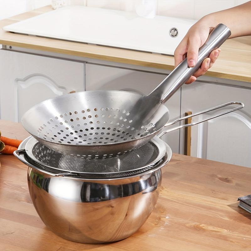 Large Stainless Steel Colander Spoon - Kitchen Frying Filter Spoon