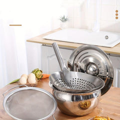 Large Stainless Steel Colander Spoon - Kitchen Frying Filter Spoon