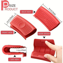 6pcs Silicone Hot Handle Holder Rubber Insulated Clips for Cast Iron Pot