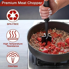 Heat Resistant Meat Masher For Ground Beef - Hamburger Chopper Utensil