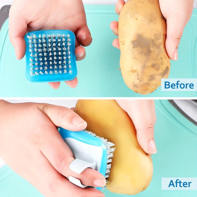 Vegetable Brush Potato Scrubber Flexible Bristles Kitchen Gadget
