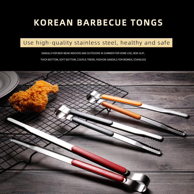 1pc Stainless Steel BBQ Tongs Food Kitchen Utensils