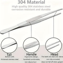 Stainless Steel Food Tongs Buffet Tweezers Clip