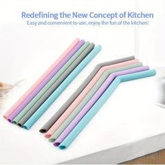 6pcs Silicone Straws & Cleaning Brushes Set for 30oz & 20oz Cups