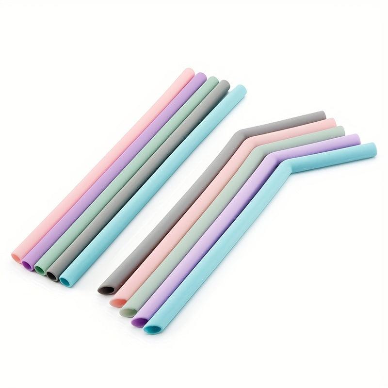 6pcs Silicone Straws & Cleaning Brushes Set for 30oz & 20oz Cups