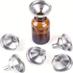 Set of 6 Stainless Steel Mini Funnels for Bottles Essential Oils Spices