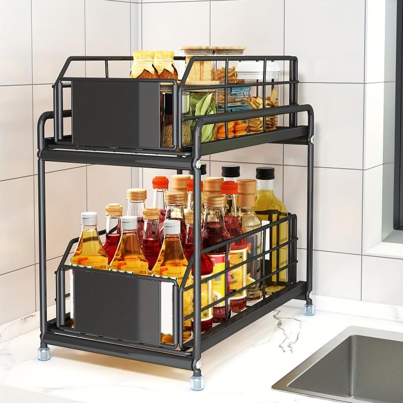 Pull Out Spice Rack Kitchen Organization Sliding Spice Organizer Shelf