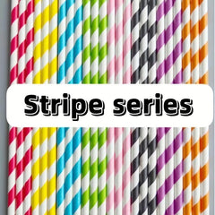 100pcs Striped Paper Straws Disposable Drinking Straws - Eco-Friendly
