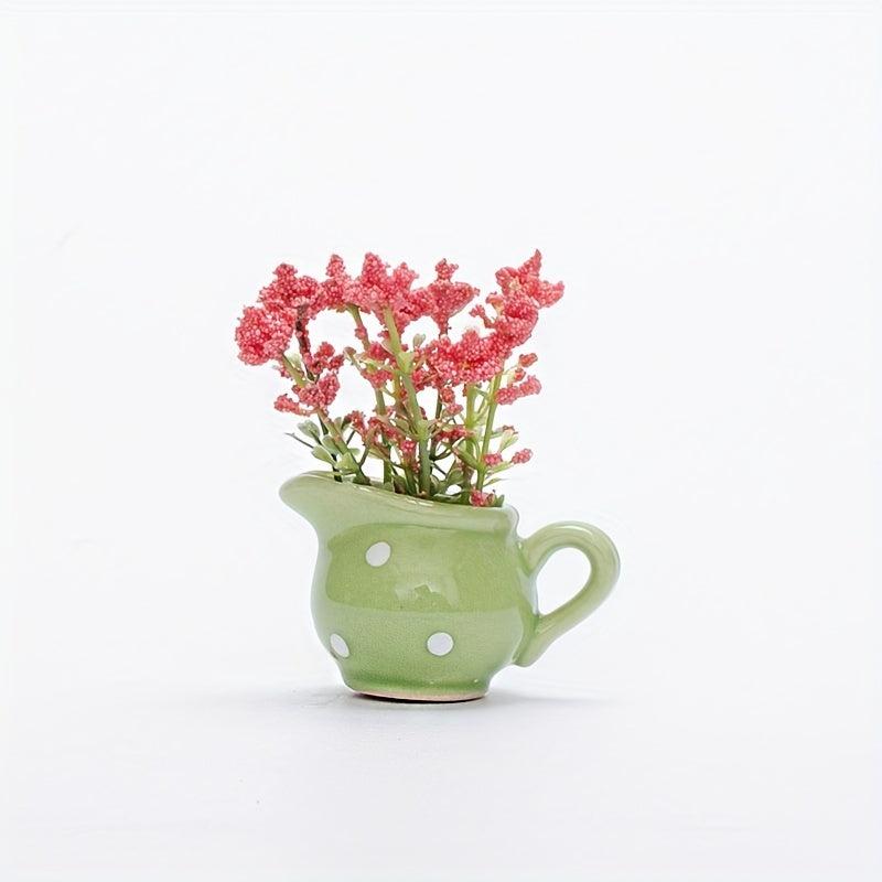 6pcs Mini Ceramic Vase Magnets 3D Simulation Flower Decoration Sticker