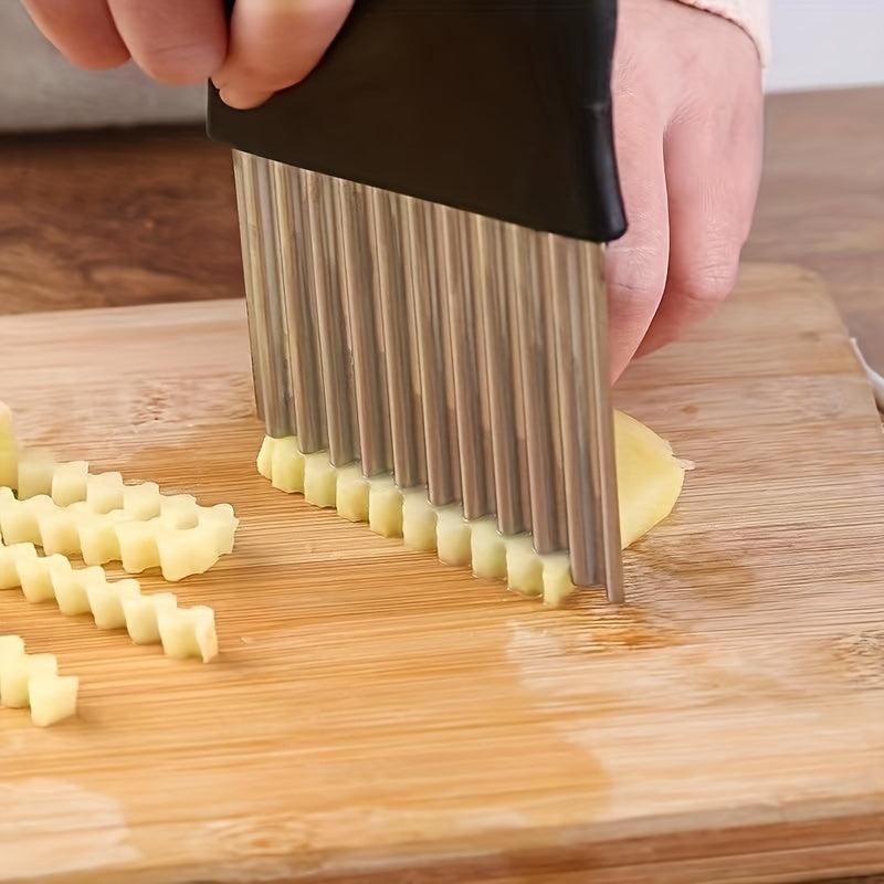 Crinkle Potato Cutter Chef Multi Stainless Steel Chopper For Carrot