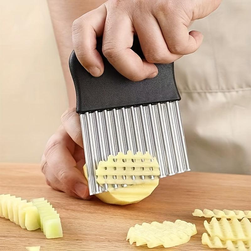 Crinkle Potato Cutter Chef Multi Stainless Steel Chopper For Carrot