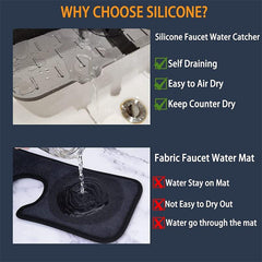 Silicone Drying Pad Square Floral Pattern Dish Drying Mat