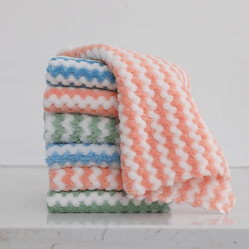 3pcs Microfiber Dish Cloths Double Sided Kitchen Cleaning Drying Towels