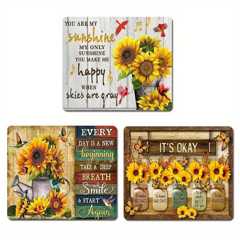 3pcs Sunflower Fridge Magnets for Home Gift and Decoration