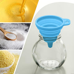 4pcs Collapsible Silicone Funnels for Kitchen Use Filling Bottles & Cooking