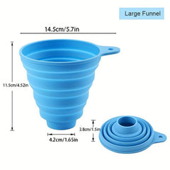 4pcs Collapsible Silicone Funnels for Kitchen Use Filling Bottles & Cooking