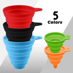 4pcs Collapsible Silicone Funnels for Kitchen Use Filling Bottles & Cooking