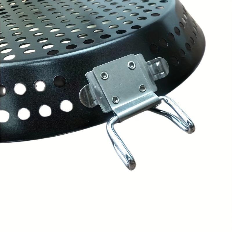 Non Stick Grill Topper Foldable Round Barbecue Tray for Outdoor Cooking