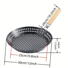 Non Stick Grill Topper Foldable Round Barbecue Tray for Outdoor Cooking