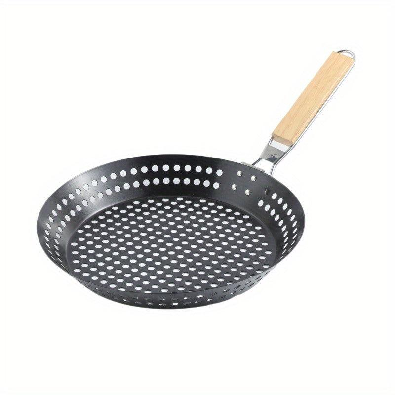 Non Stick Grill Topper Foldable Round Barbecue Tray for Outdoor Cooking